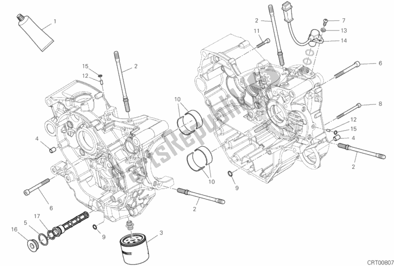 All parts for the 10a - Half-crankcases Pair of the Ducati Multistrada 950 S SW 2020